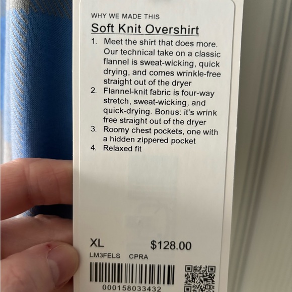 Lululemon Athletica Blue and Gray Checkered Men's Shirt - Picture 5 of 5